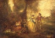 Jean-Antoine Watteau Le Plaisir pastoral Spain oil painting artist